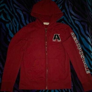 Burgundy Aeropostale zip up hoodie